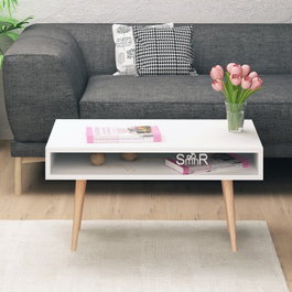 Hanah Home Mesa de Centro Via de 2 Niveles en Blanco